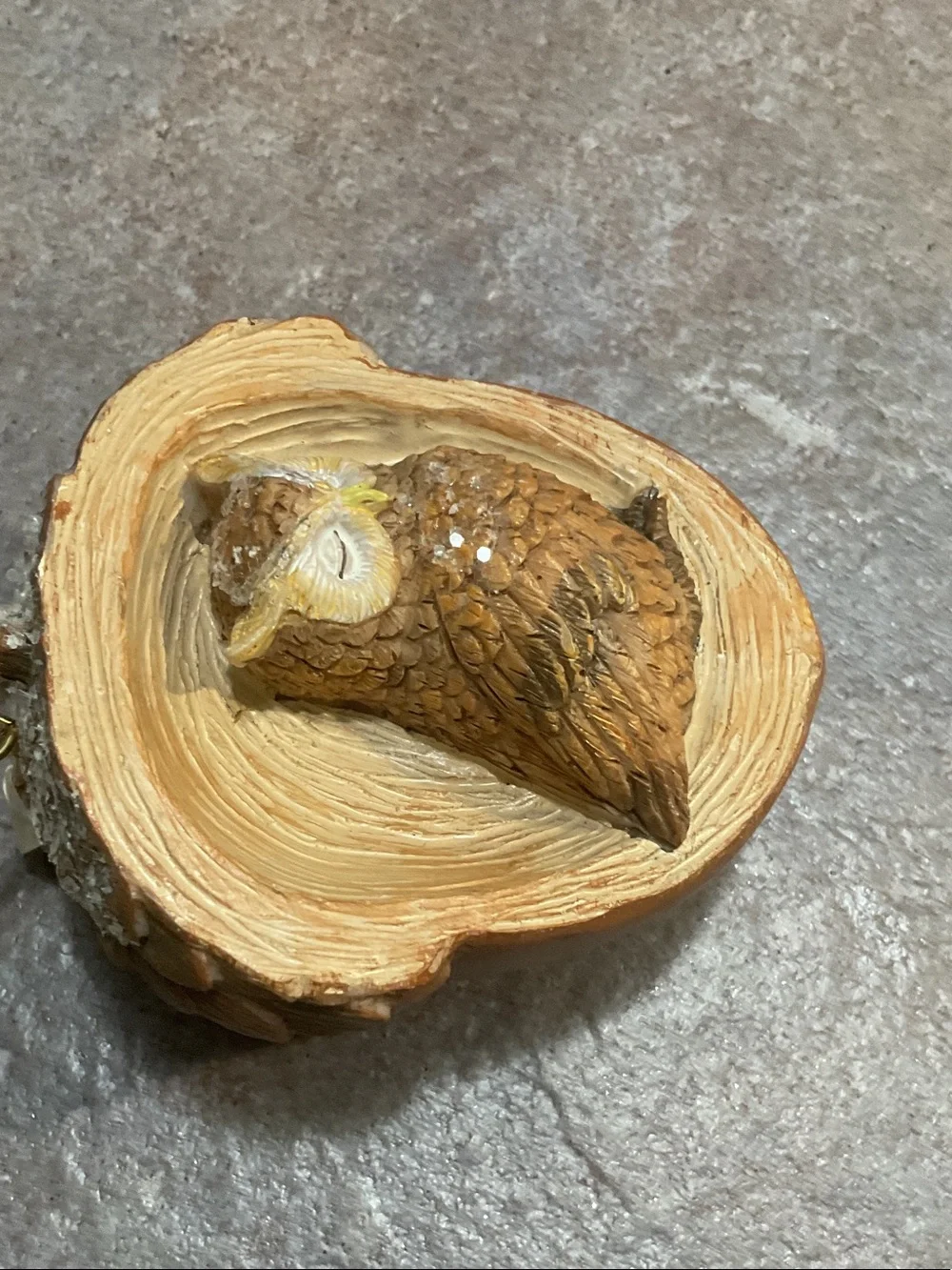 Brown Owl Woodgrain Holiday Ornament - Decorative Hanging Accent